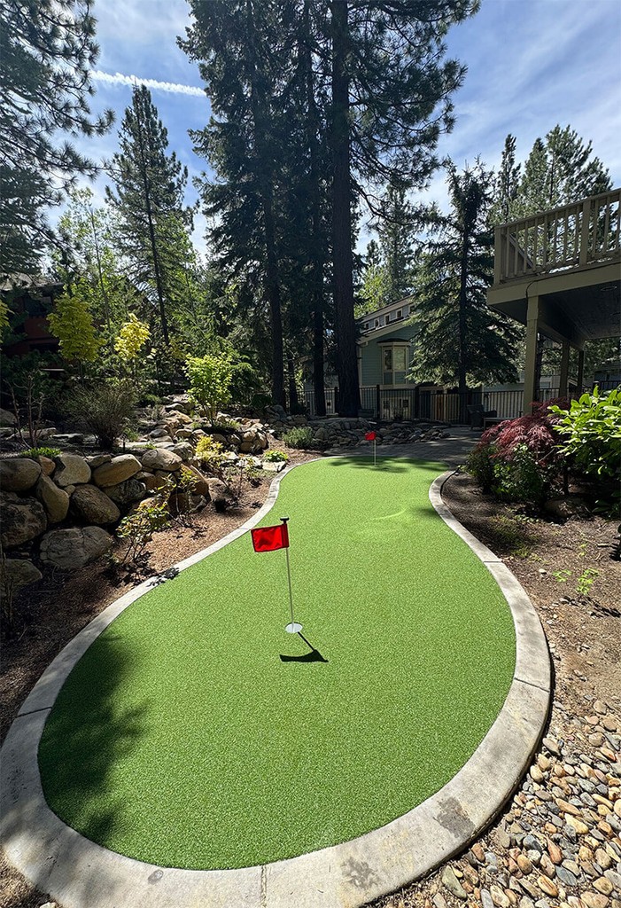 A cool putting green at a residential property in Incline Village Tahoe.