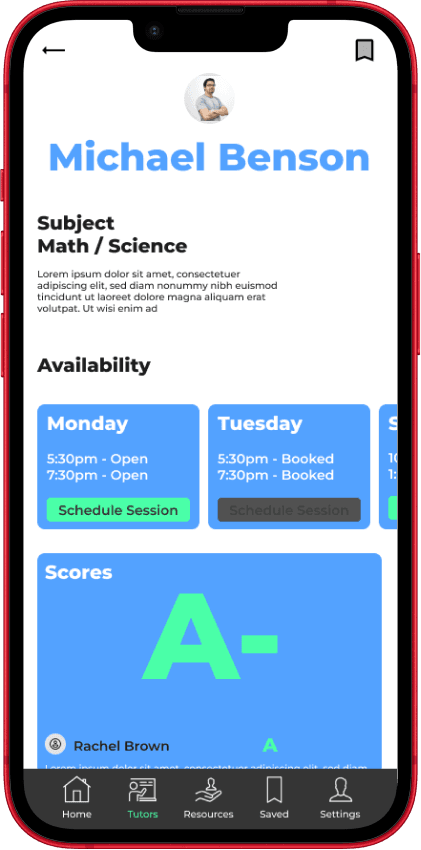 Beyond Learning app interface screen from the case study.