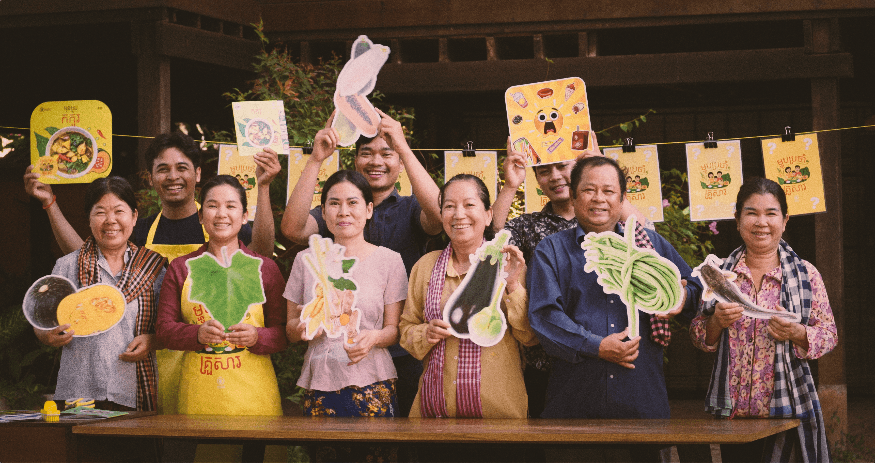 A group of participants playing the Family Food Quest game