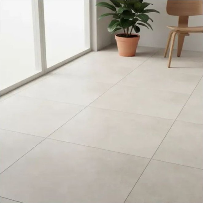 Cerámica Duetto Tiza 33×33 San Lorenzo colocada en un ambiente