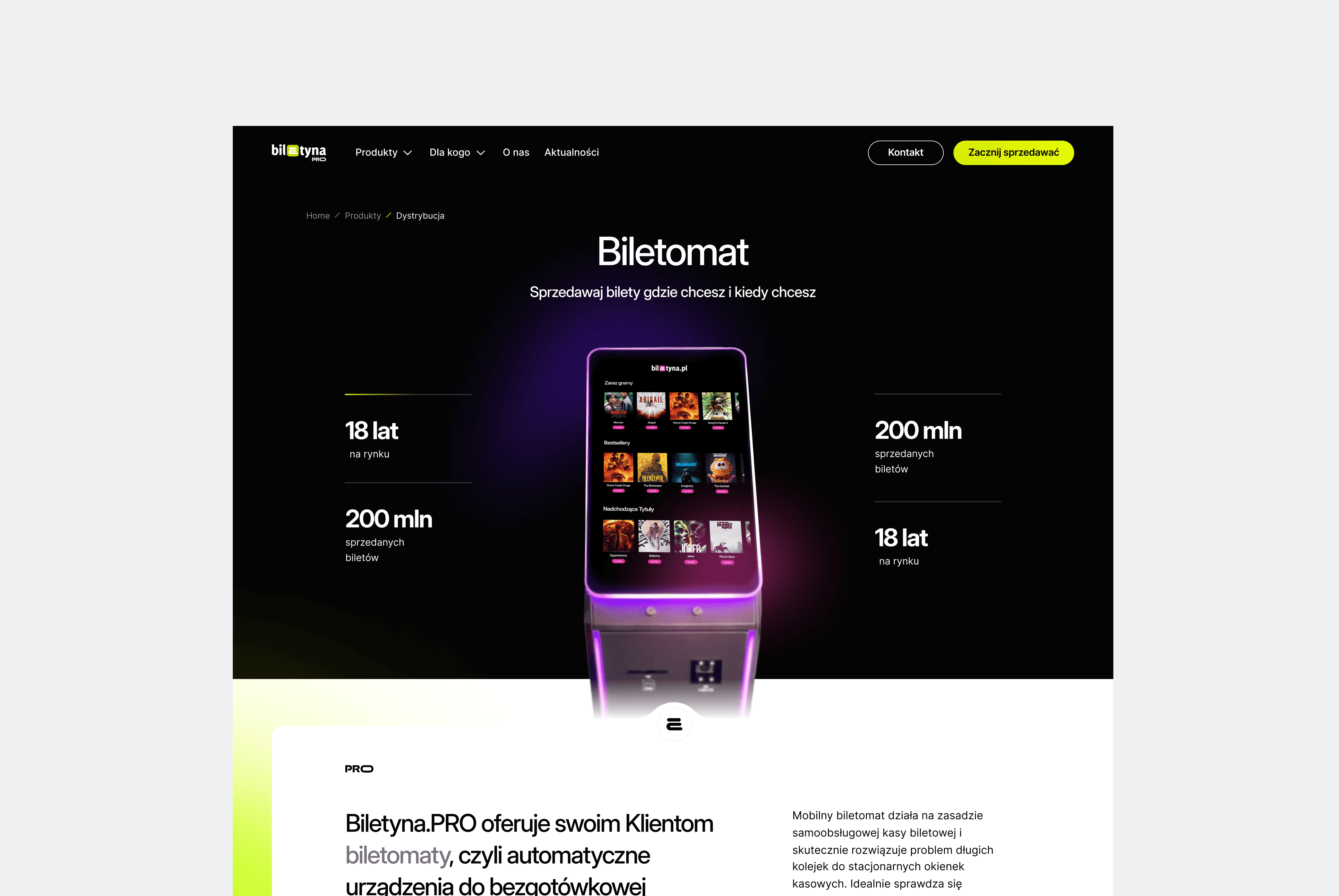 Biletyna Website Screens