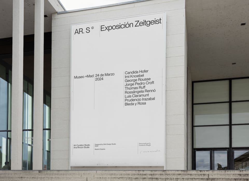 Wide billboard design on the facade of a building