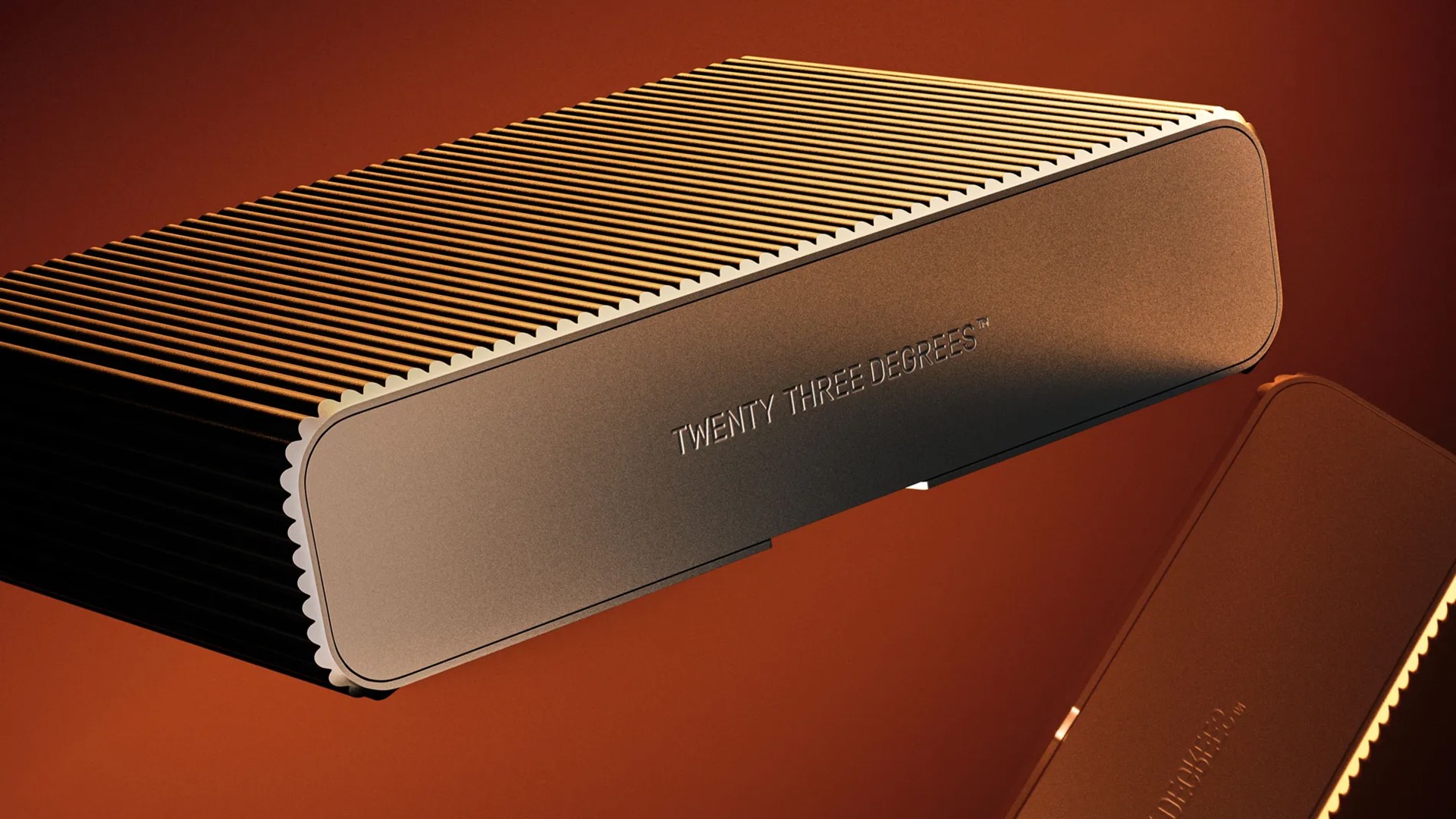 Abstract streaks of orange and blue light