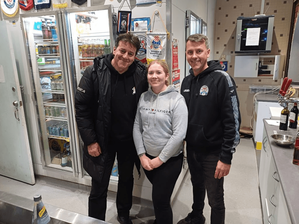 Club volunteers assisting at the North Geelong Warriors canteen on matchday.