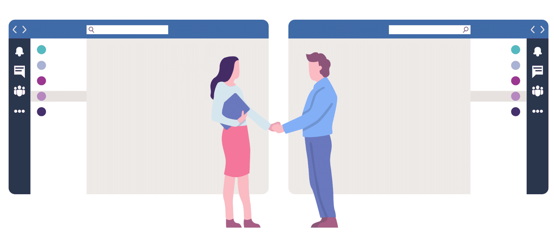 a couple of people standing next to each other