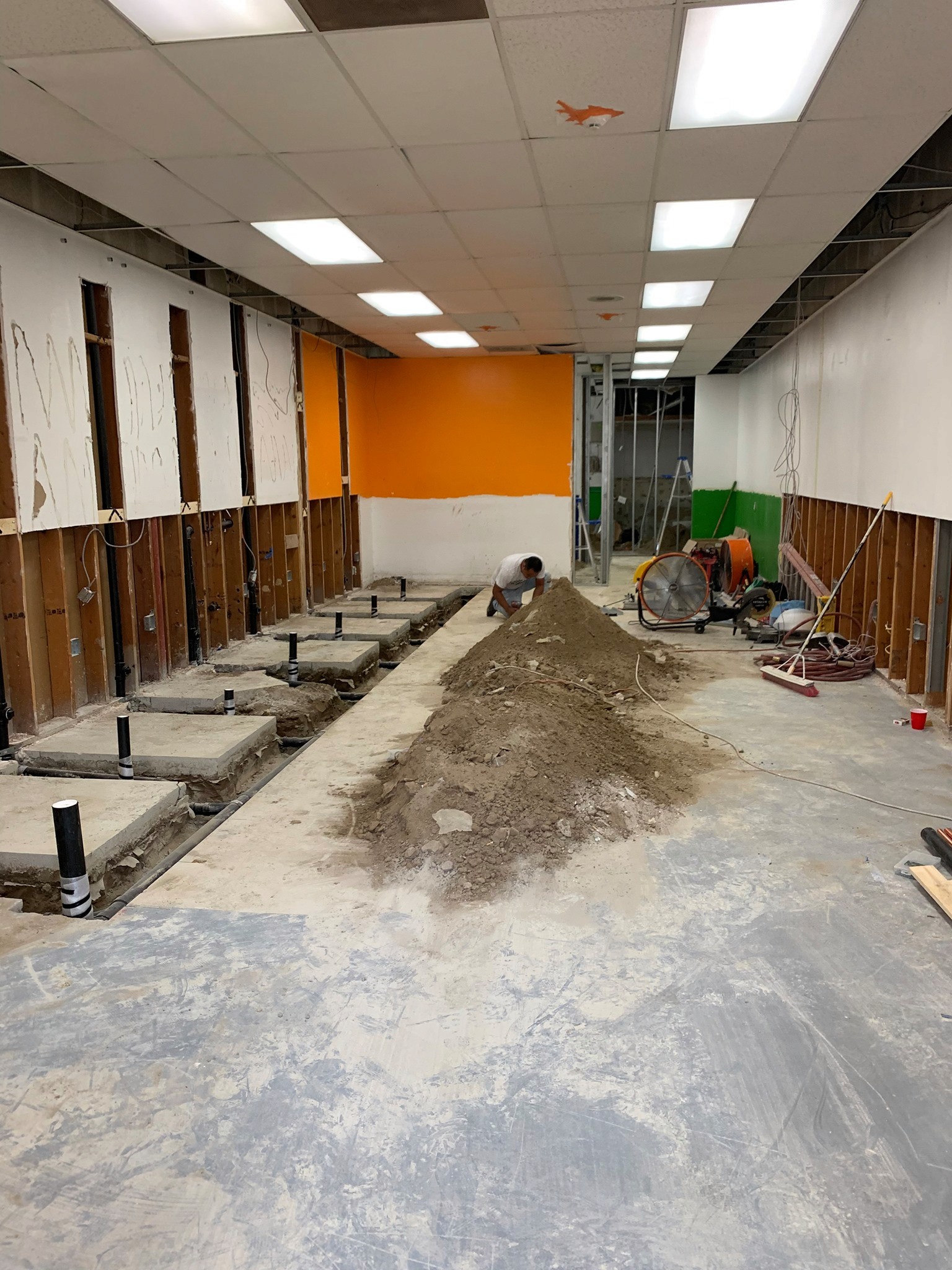 Construction progress photo of Karak Boba build-out by THP Construction