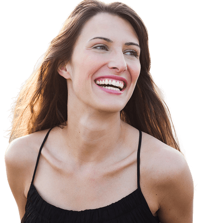 Positive woman smiling and laughing