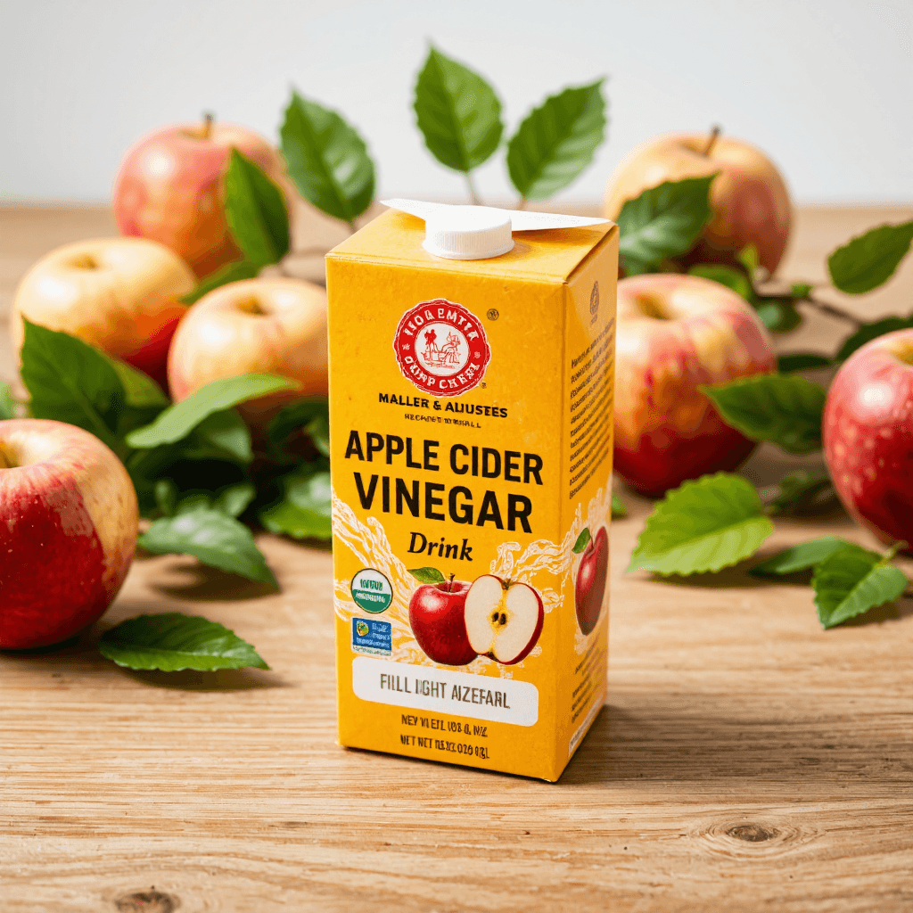 product photography of a box of apple cider vinegar drink
