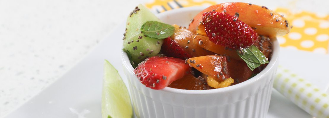 mint chia fruit salad