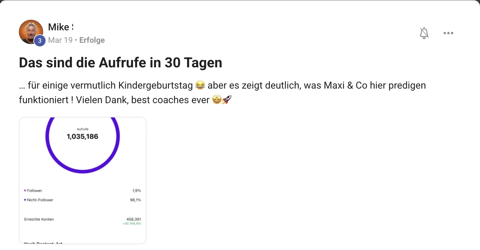 Mitglied der KI Creator Akademie: Mike erreicht über 1 Million Aufrufe in 30 Tagen