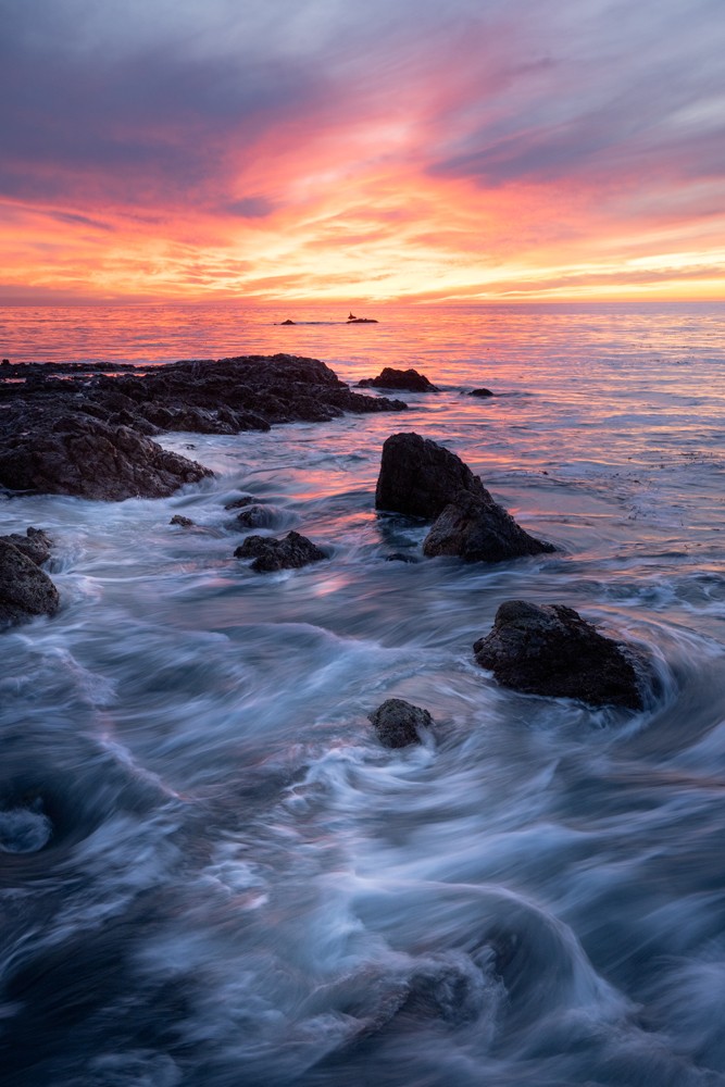 California coast sunset in palos verdes 