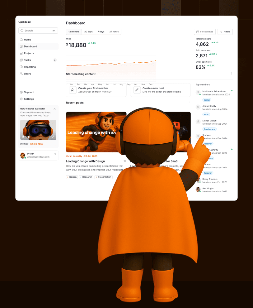 Mascot going through UI screens