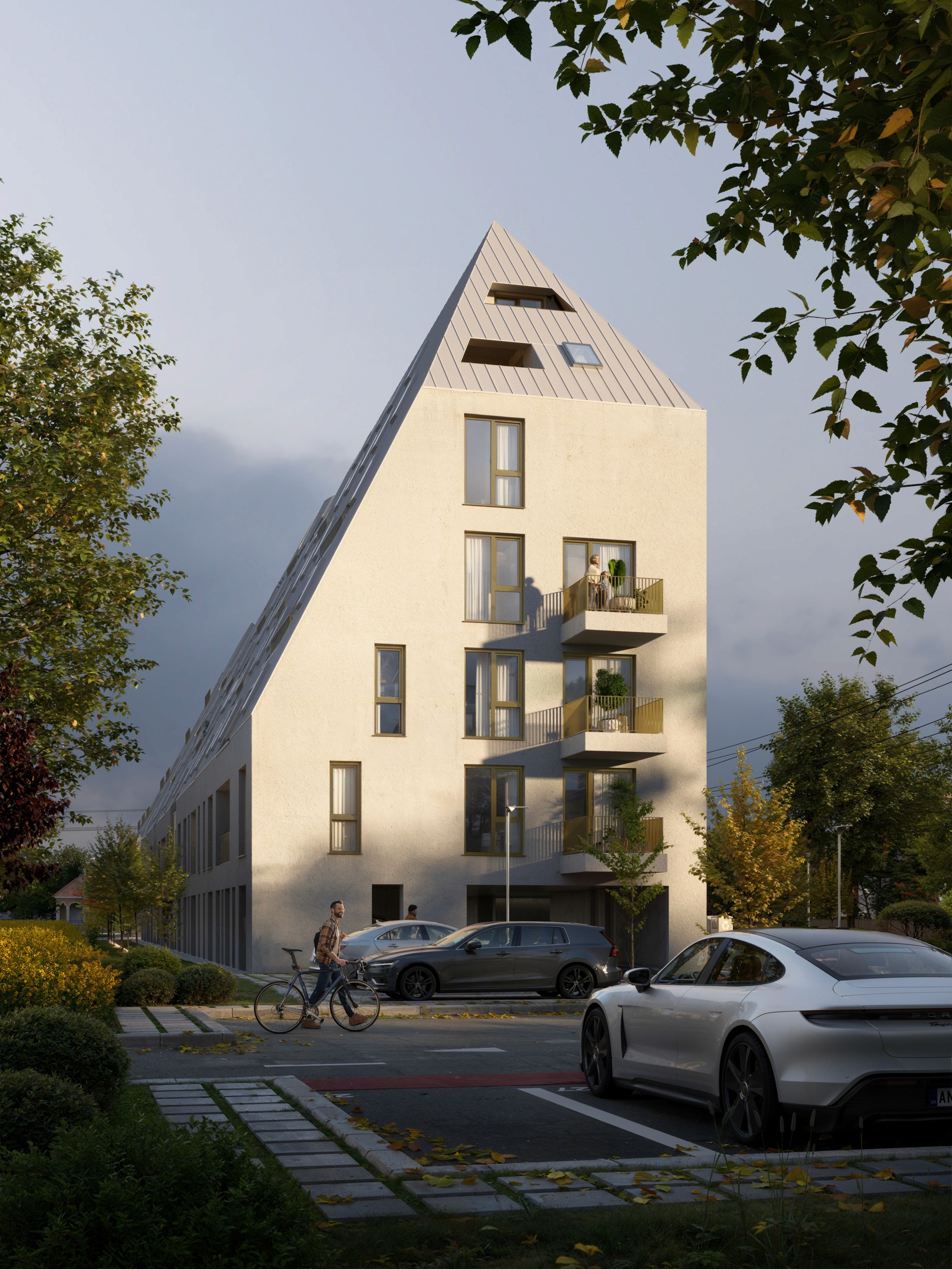 Cabin in a mountain area. Idyllic Easter scene