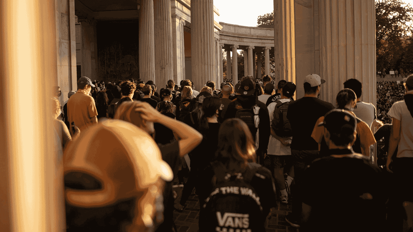 college students marching