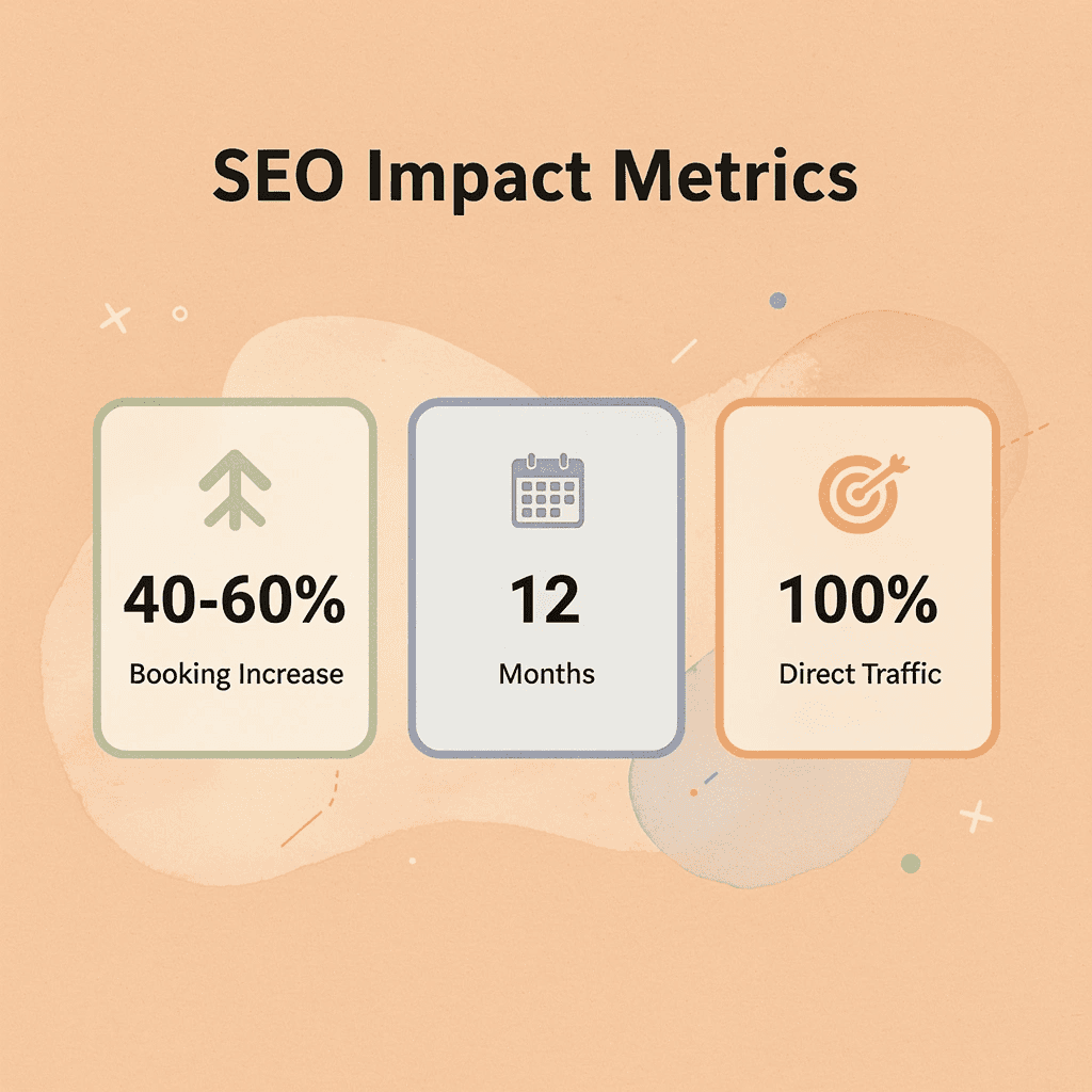  Infographic showing key SEO performance metrics for hospitality