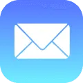 Icon of an envelope on a gradient blue background, symbolizing email or messaging services.