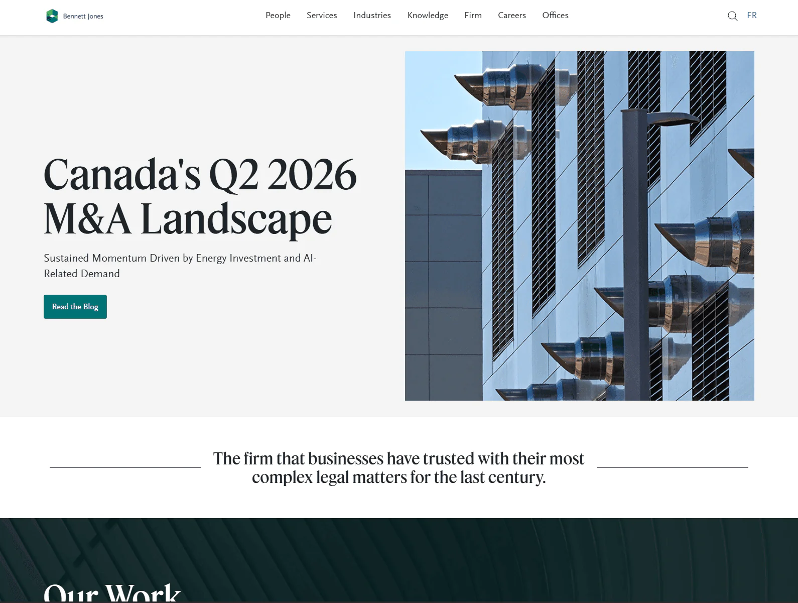 Bennet Jones website design, law firm example