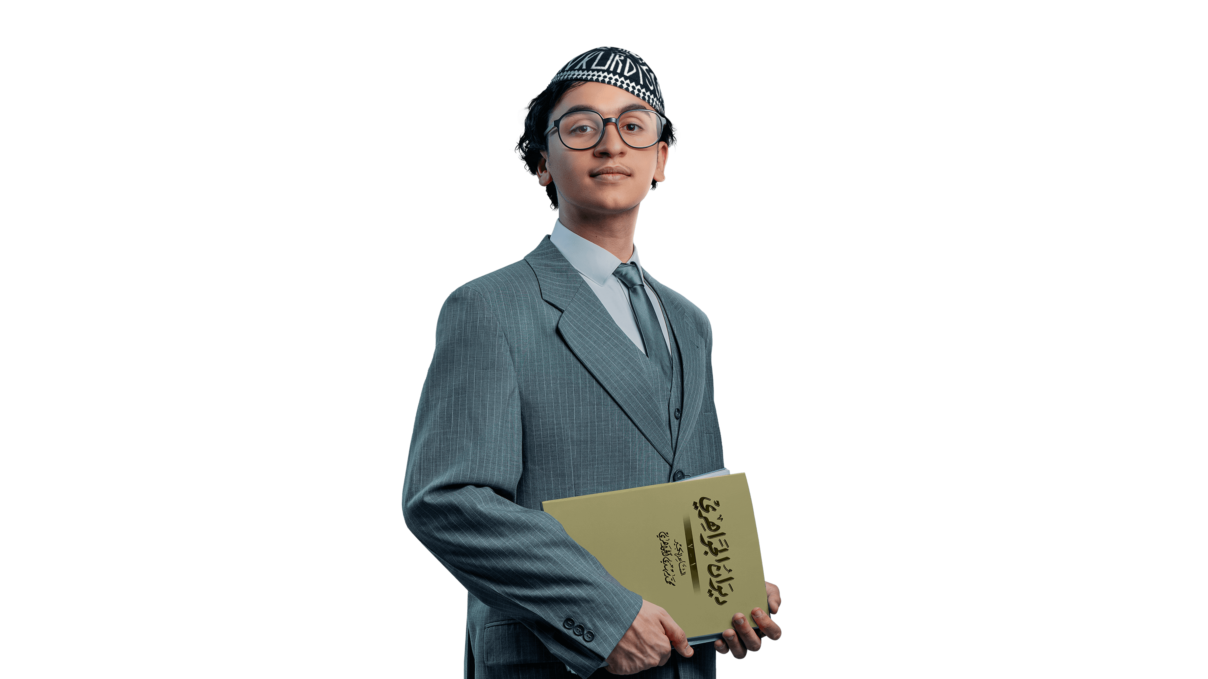 طاب يحمل عينة كيميائية مرتدي نظارة واقية