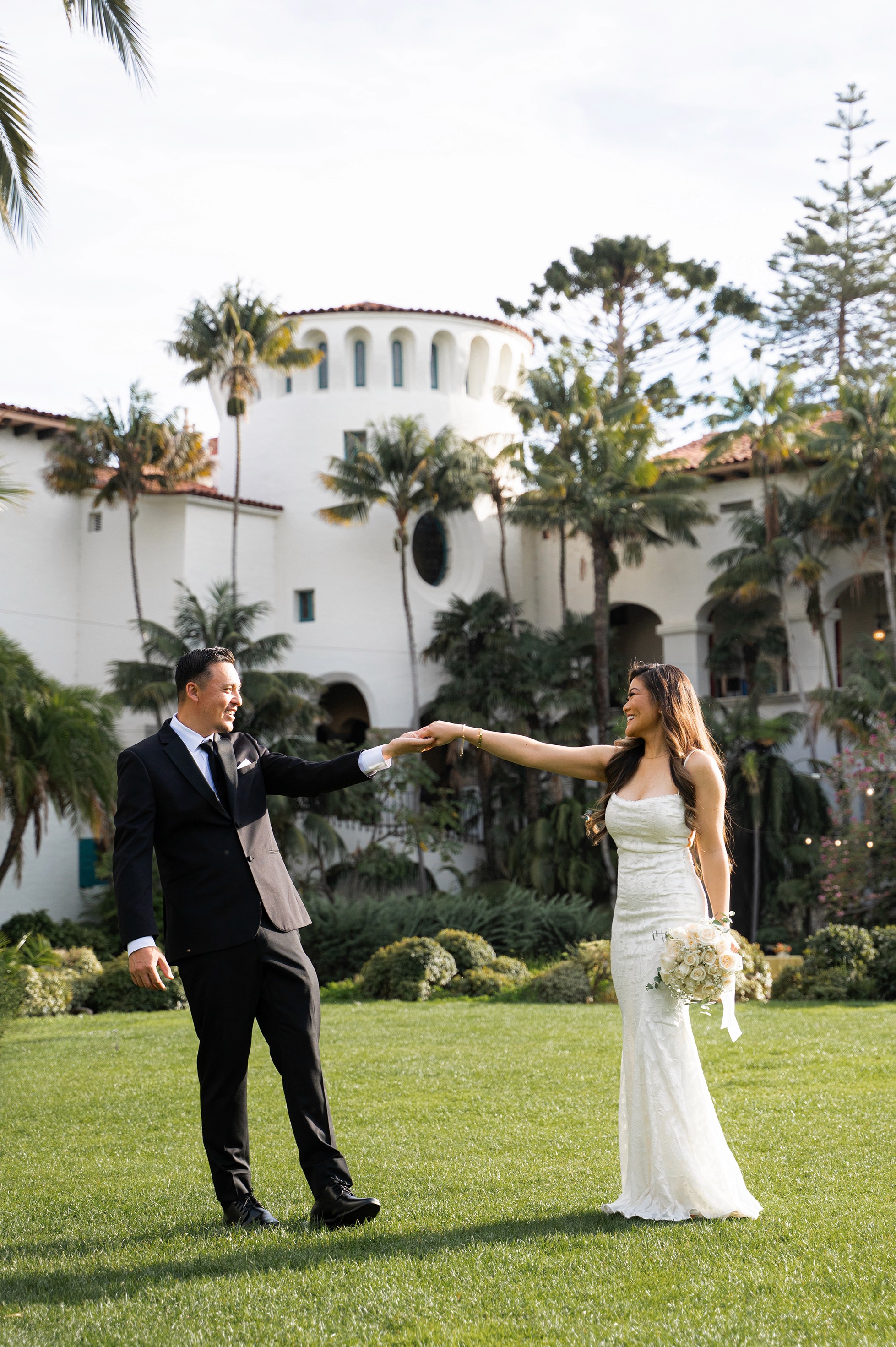 Santa Barbara Courthouse Sunken Garden elopement photography session