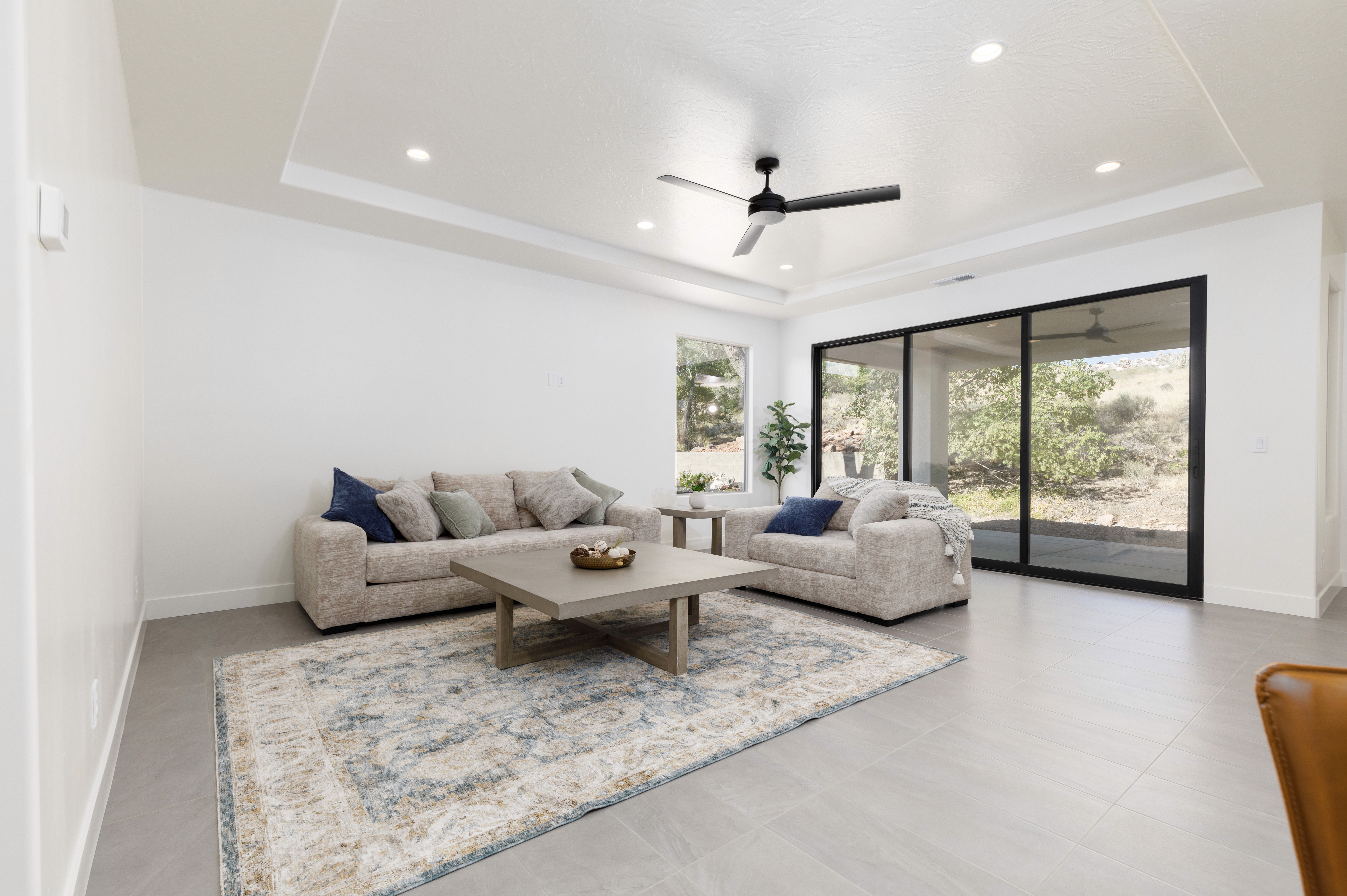 Living area at Hurricane, Utah home highlighting clean finishes and abundant natural light.