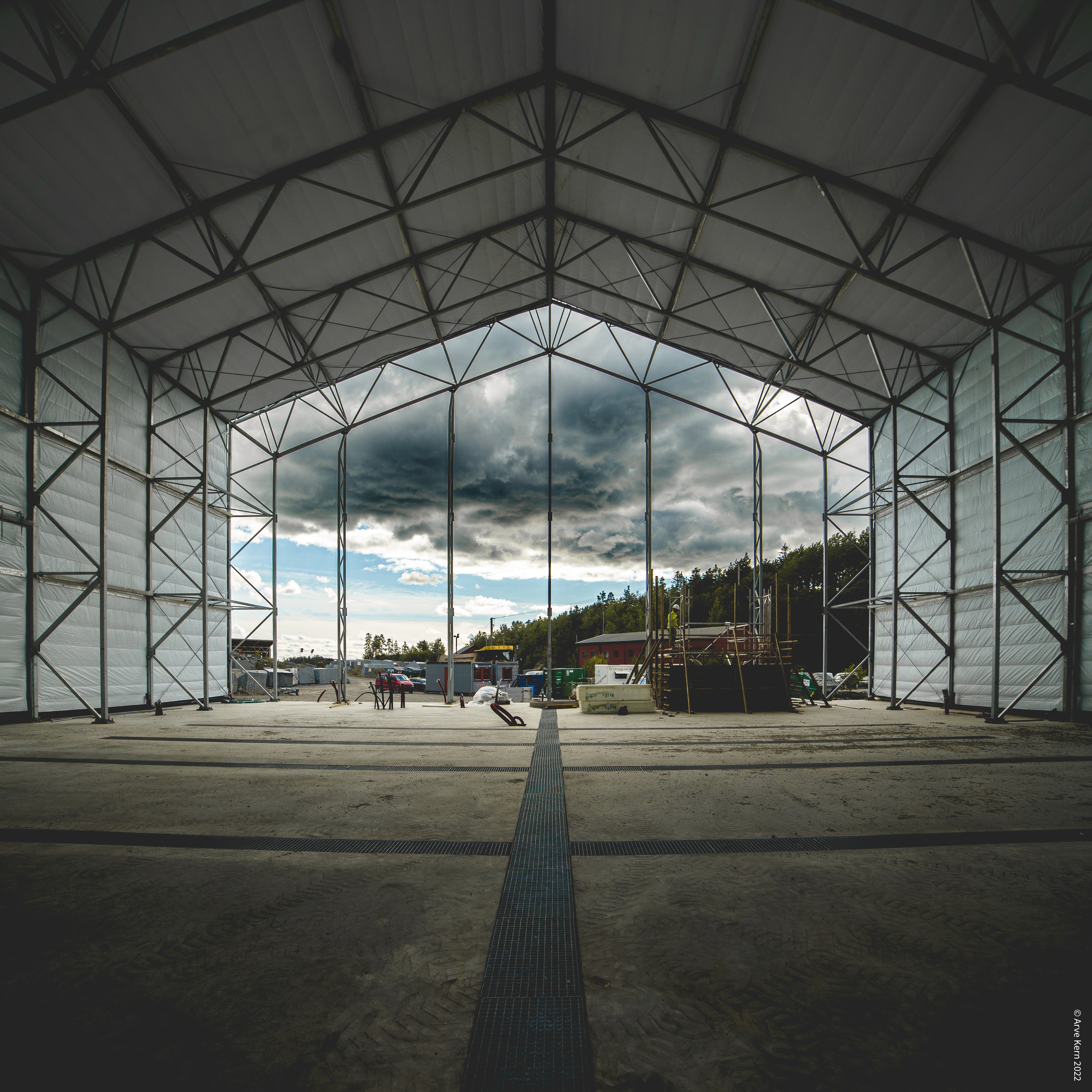 A view of a bridge from the ground