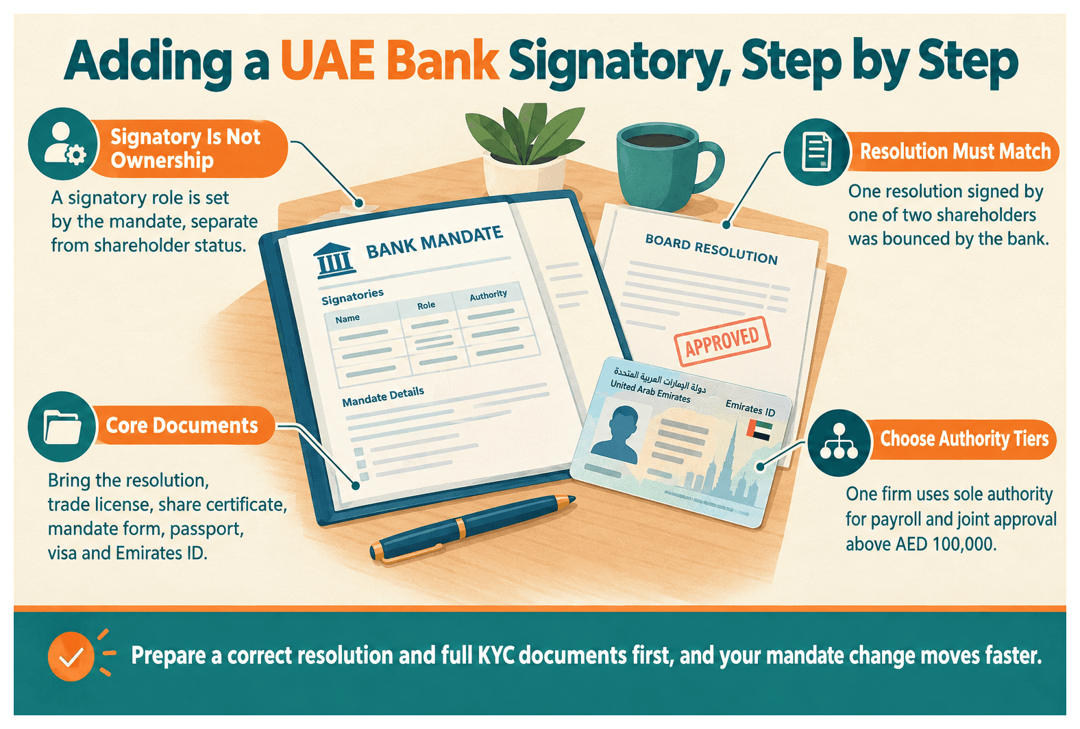 Infographic: How to Add a Signatory to Your UAE Corporate Bank Account