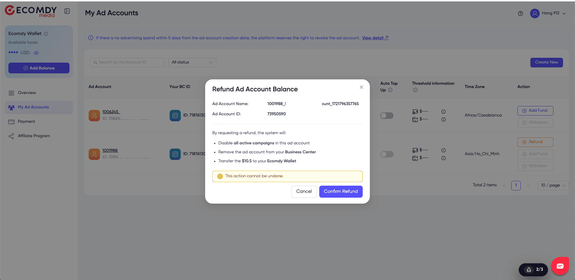 ecomdy-refund-suspended-ad-account