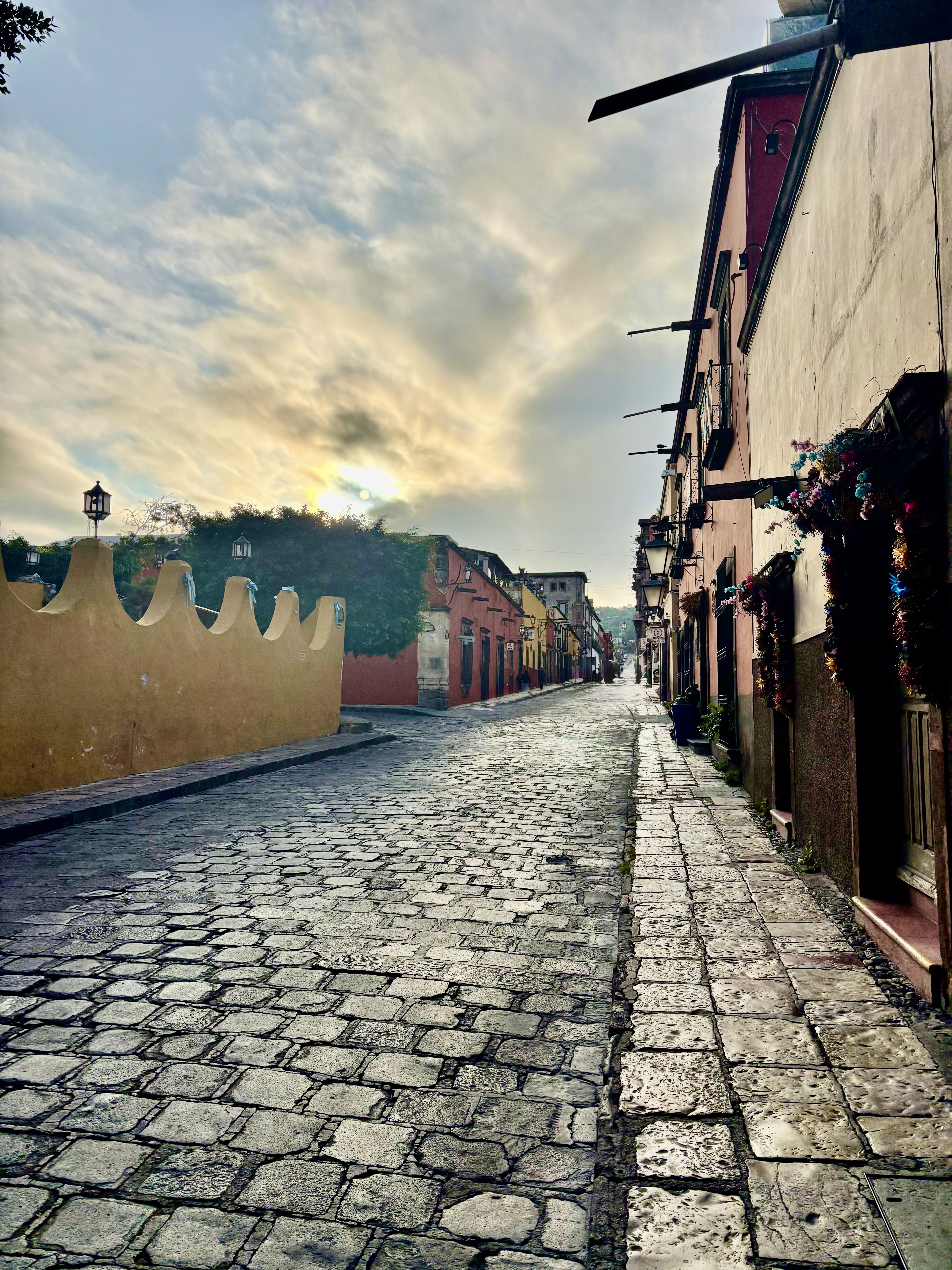 San Miguel street at sunset