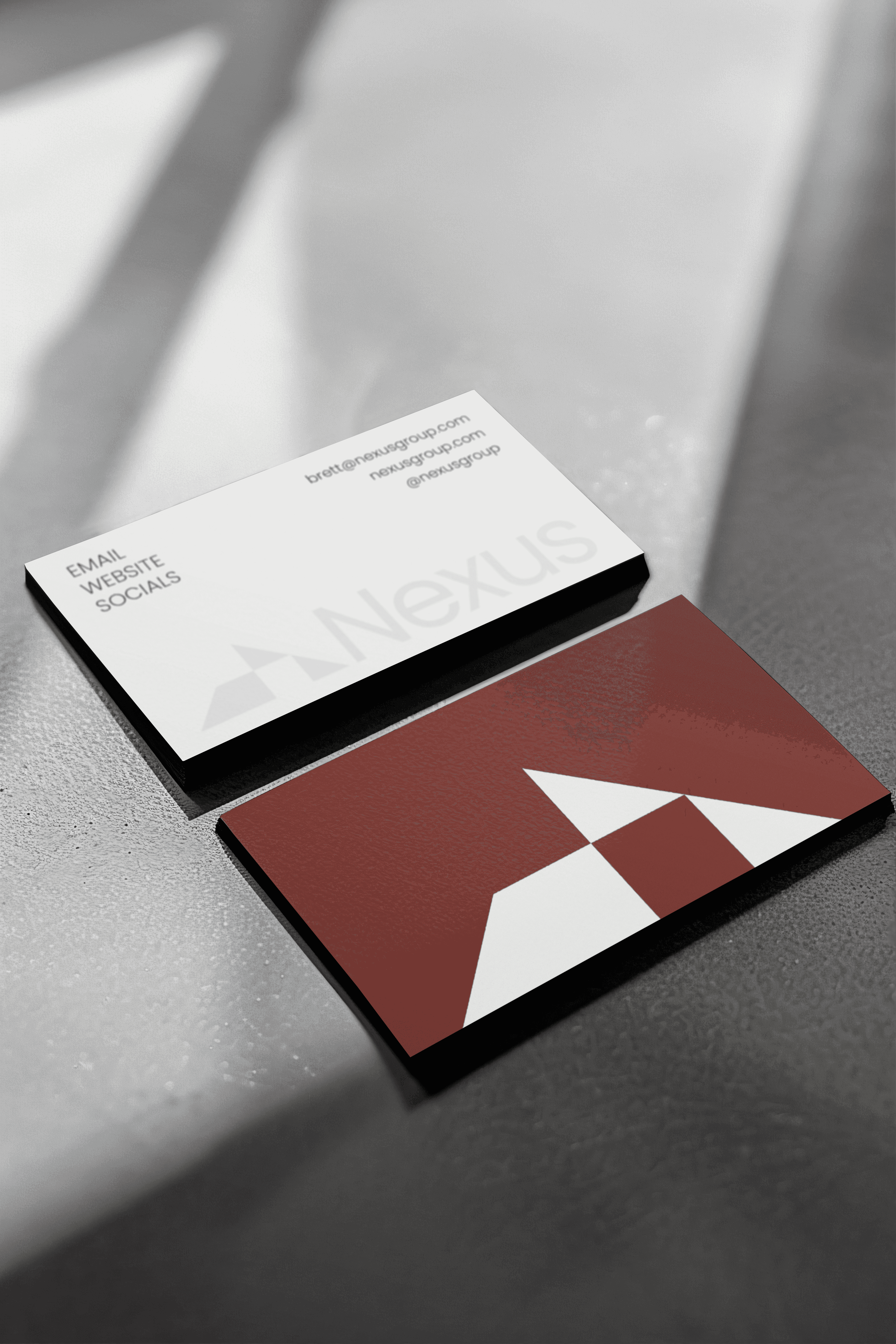 business card mockup of Motive architecture