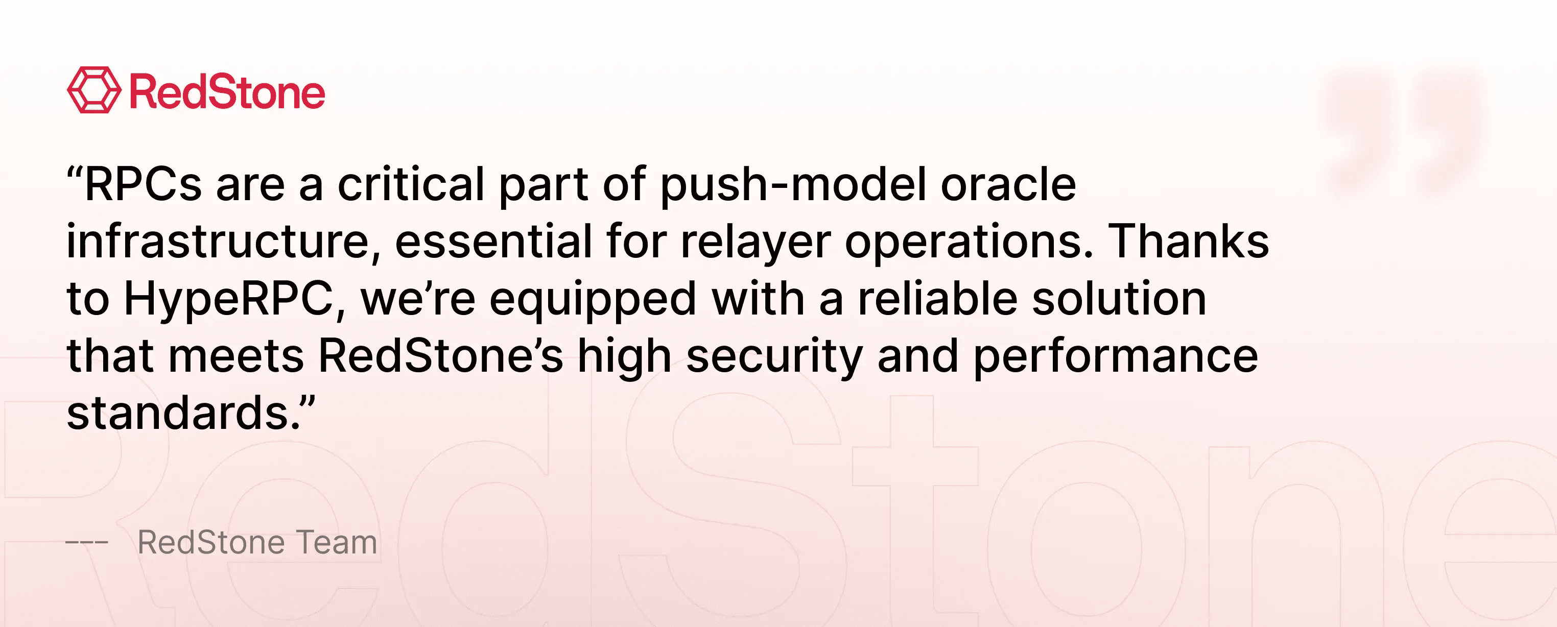 Redstone testimonial