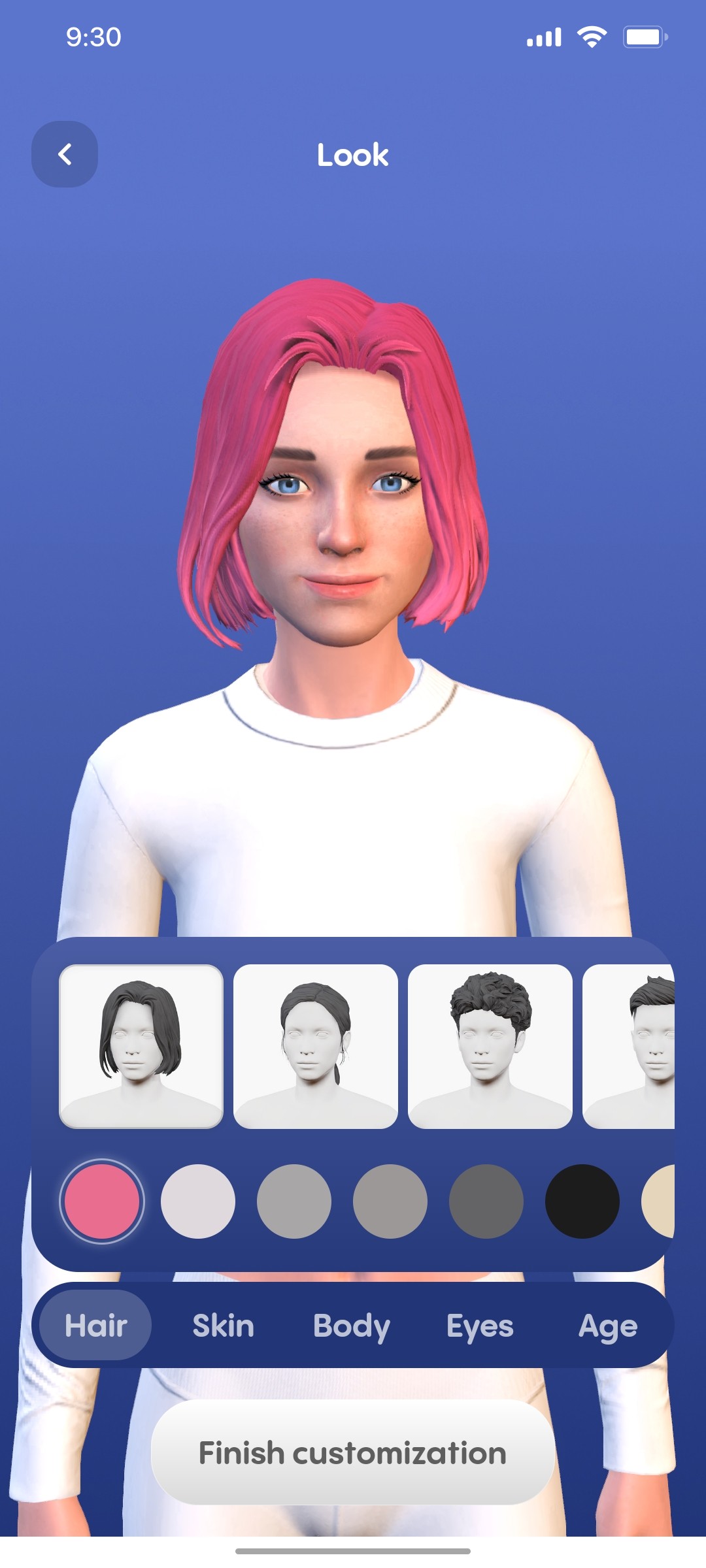 Replika Create Look screen