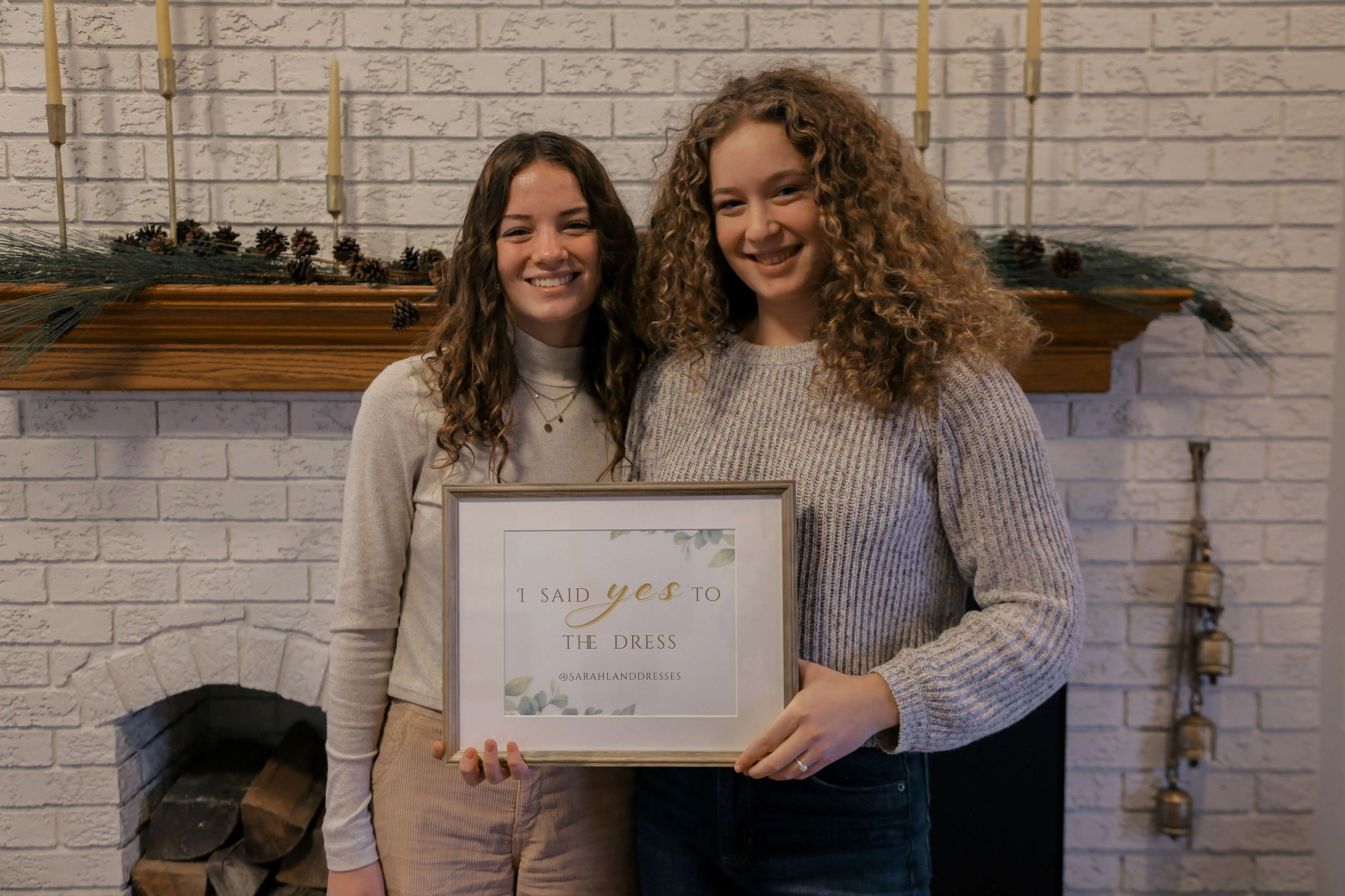 Woman posing in wedding dress