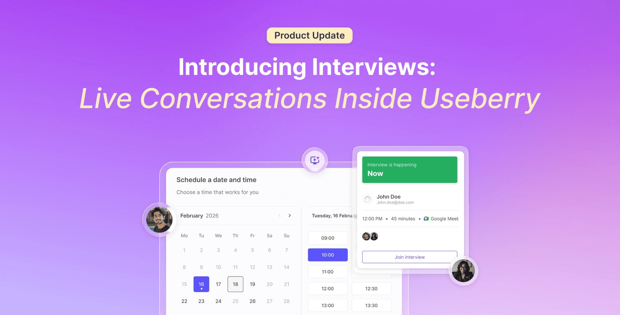 Useberry Product Update - Interviews are now live in Useberry!