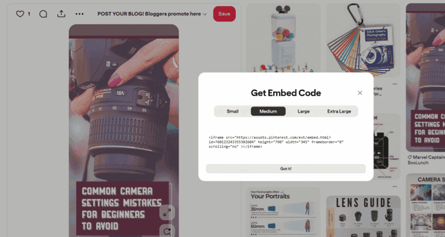 pinterest embed code