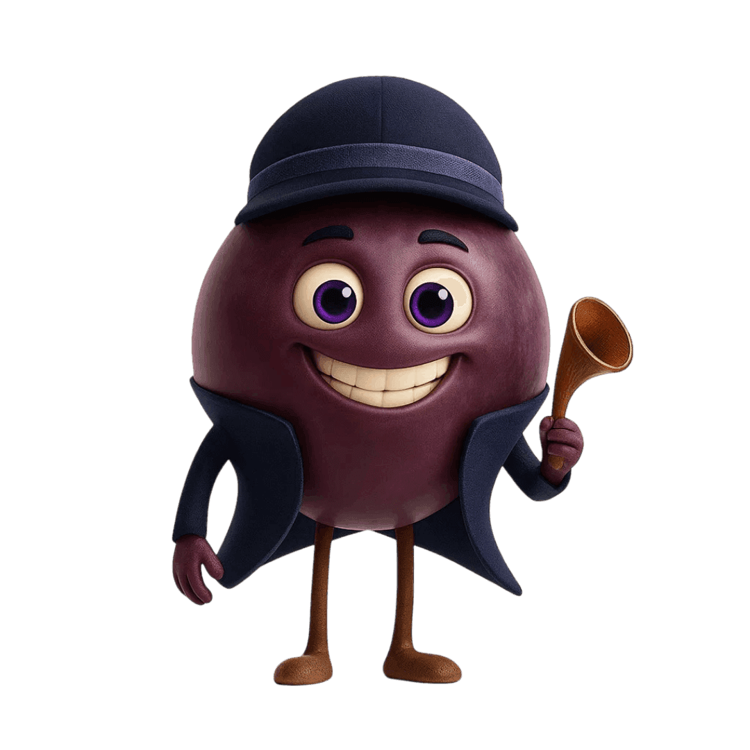 Graciano grape berry illustration for wine education.