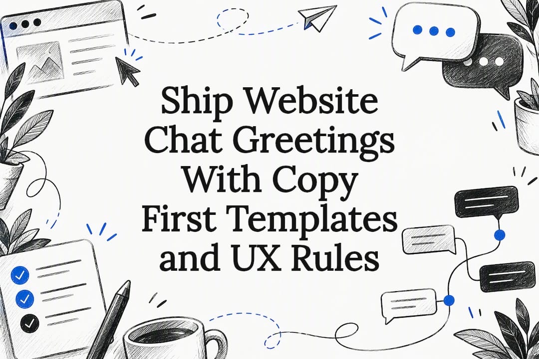 Decorative website chat greeting title card