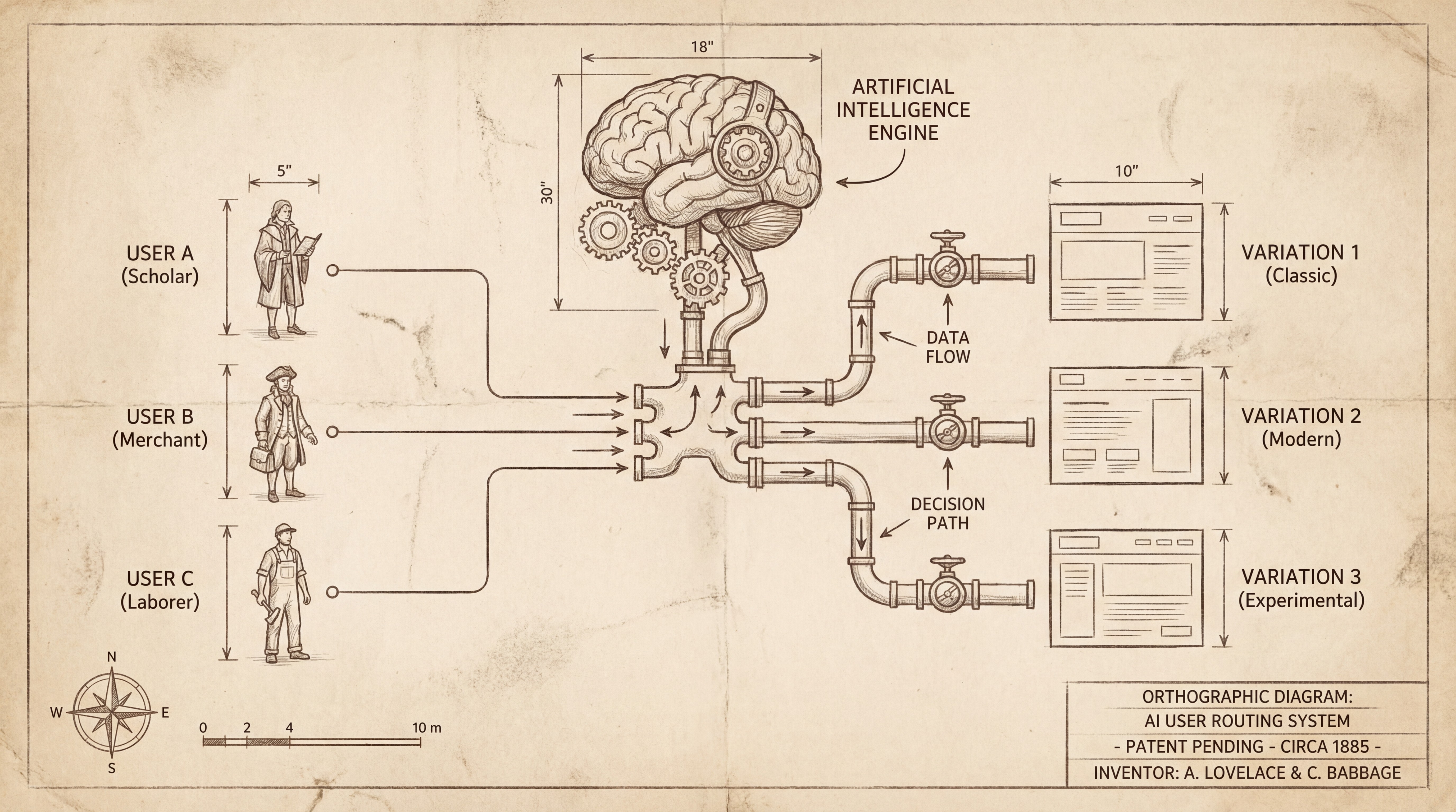 Illustration of Testing different landing page