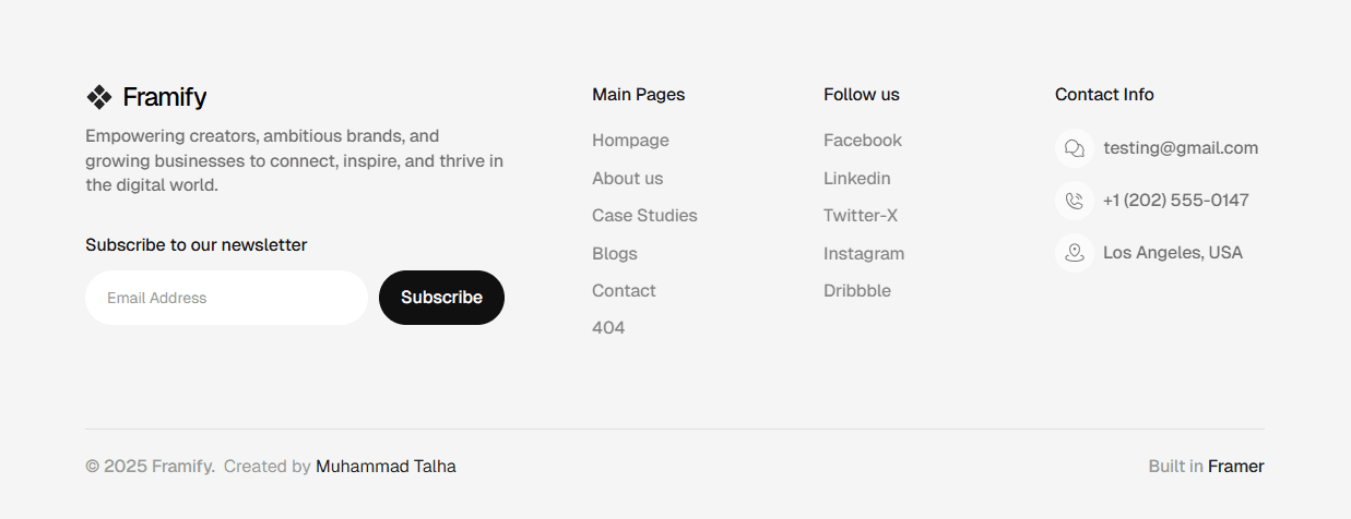 Framer Footer Component