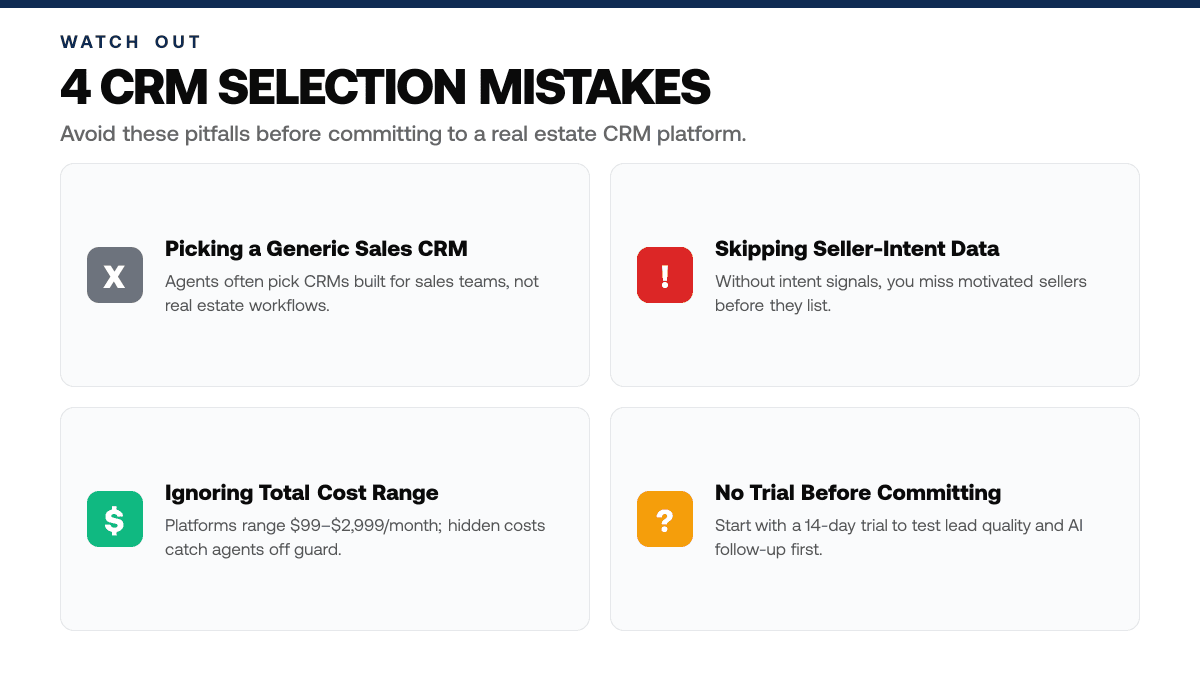 Real Estate CRM Platforms: A Guide — Common pitfalls