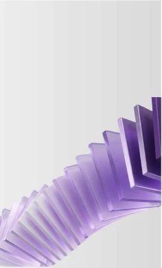 Purple spiral structure representing fast and systematic brand execution