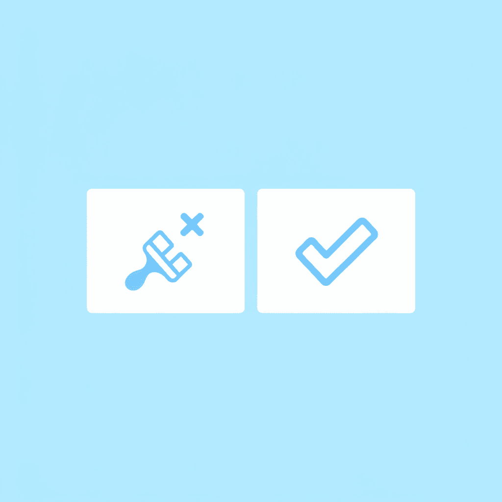 Before panel showing dull, cracked design on wrong fabric; after panel showing sharp, vibrant design on correct fabric 