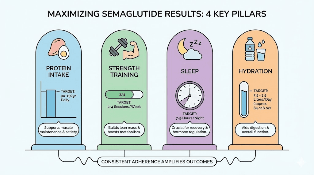 Four pillars to maximize semaglutide before and after results