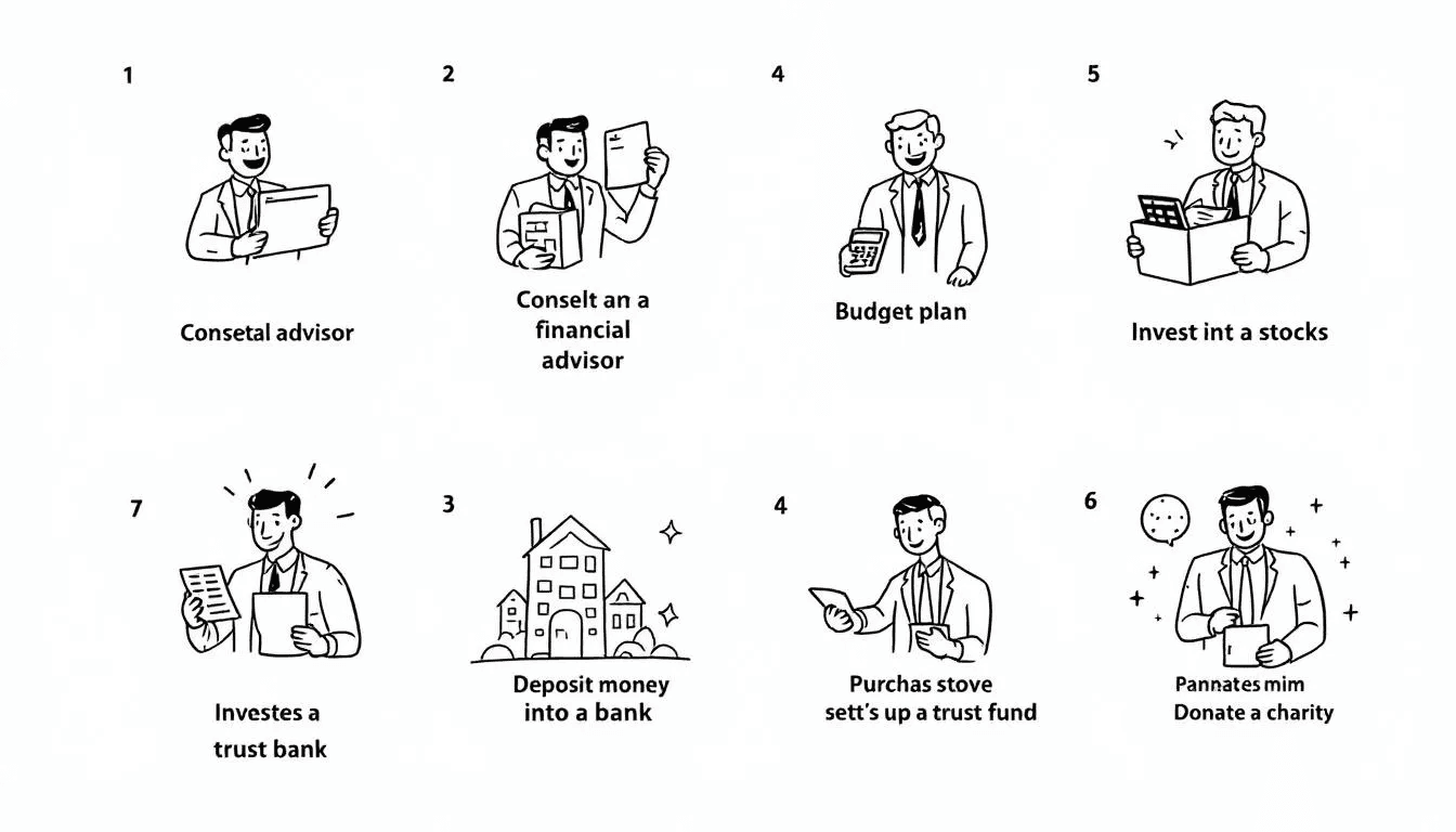 Steps to take after receiving a large cash inheritance.