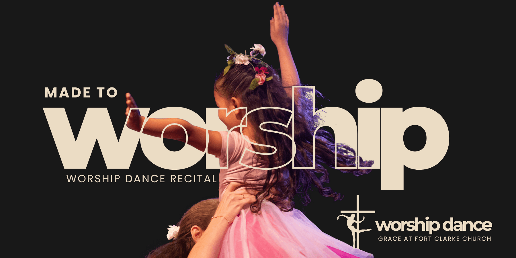 Girl dance and words "Made to Worship" on the screen