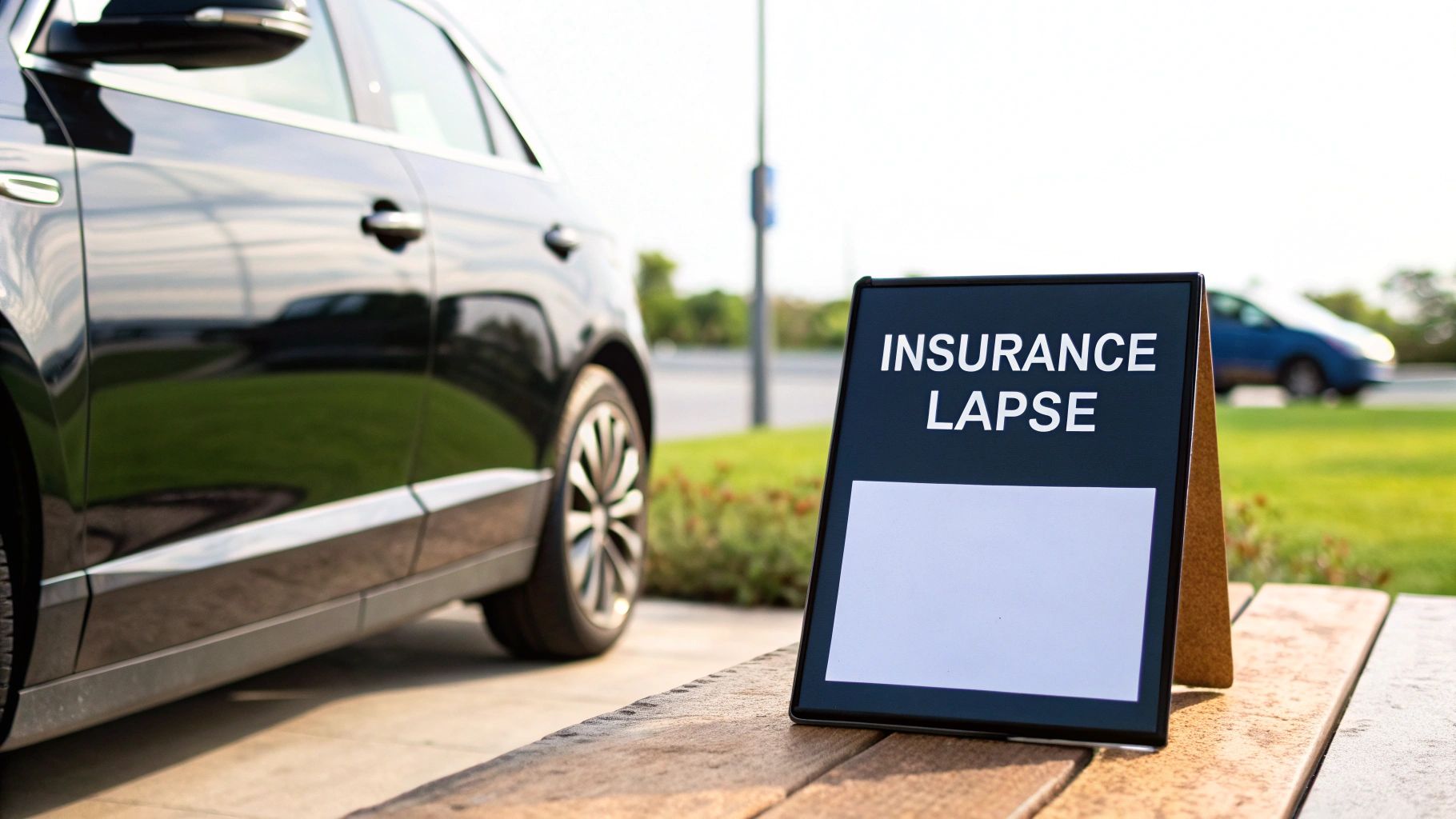 A person looking at car insurance documents.