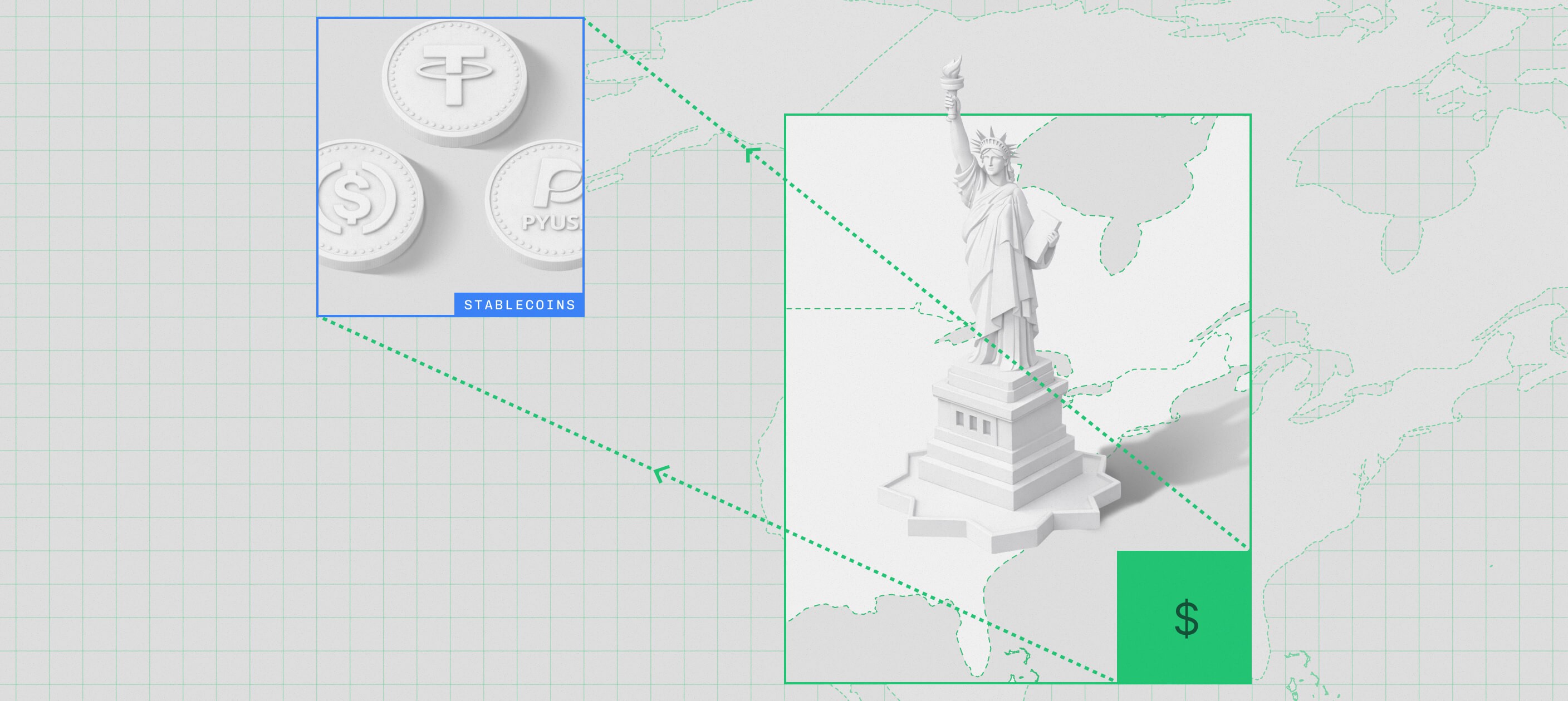 Stylized image by USD backed curerncies