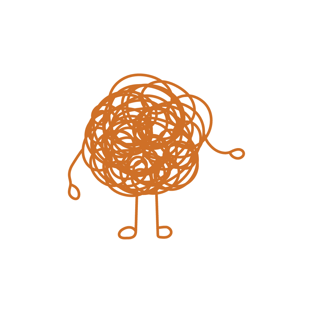 Orange confused character