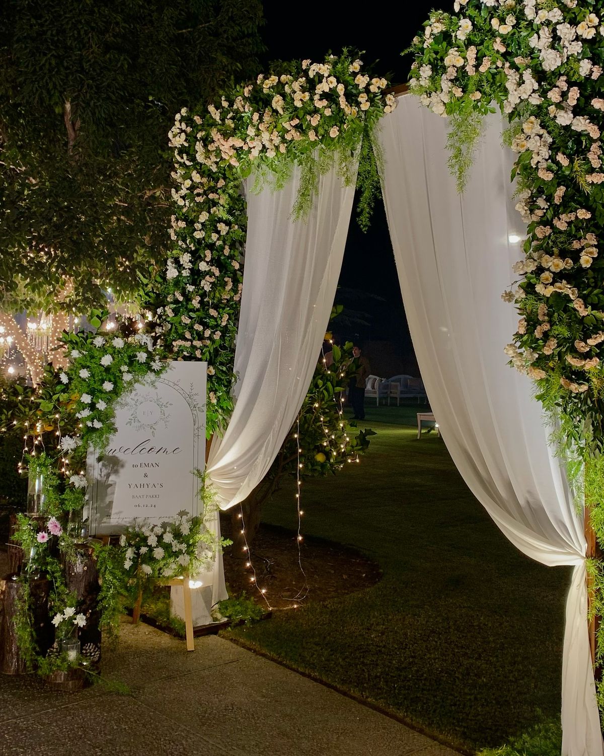 Wedding Entrance Decor with flowers, & lights, perfect for engagement or banquet entrance in Janakpuri, Vaishali & West Delhi