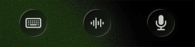 Close up of 3 communication options: tyep, converse, and speak.