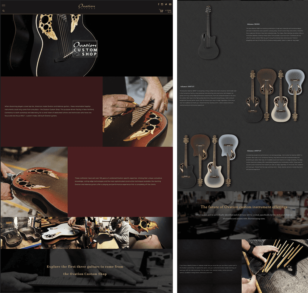 Ovation Custom Shop Page